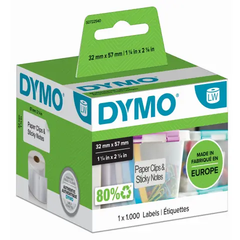 Etykiety 11354  / S0722540 do drukarek Dymo - Biała, papierowa - 57x32mm